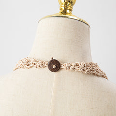 Retro Ethnic Style Wax Rope Rice Bead Necklace for Women