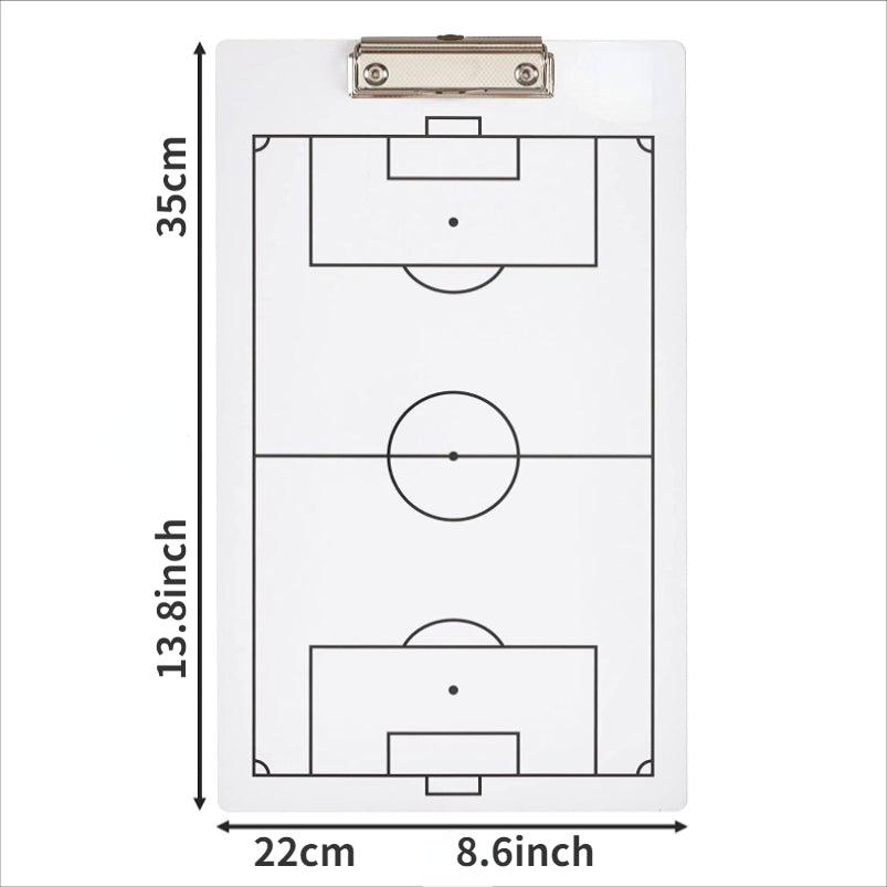 Double Sided Soccer Coach Marker Board Clipboard