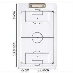 Double Sided Soccer Coach Marker Board Clipboard
