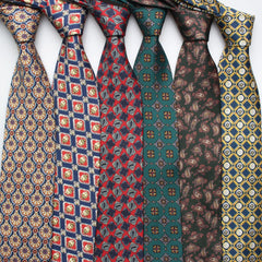 Men's Paisley Floral Print Necktie Classic Business Wide Tie
