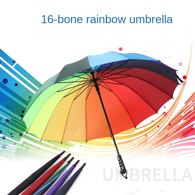 Compact Automatic Rainbow Umbrella Rain Or Shine Dual use Umbrella