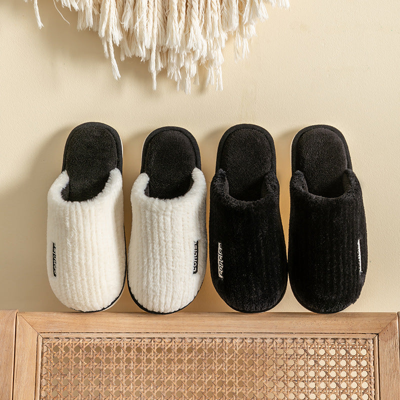 Plush Cozy House Slippers Anti skid Slip on Shoes For Men Winter