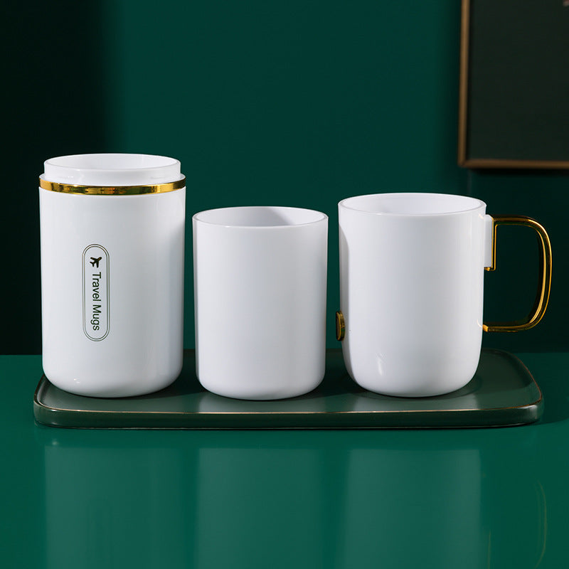 Portable Mouthwash Cup & Toothbrush Box Set for Travel