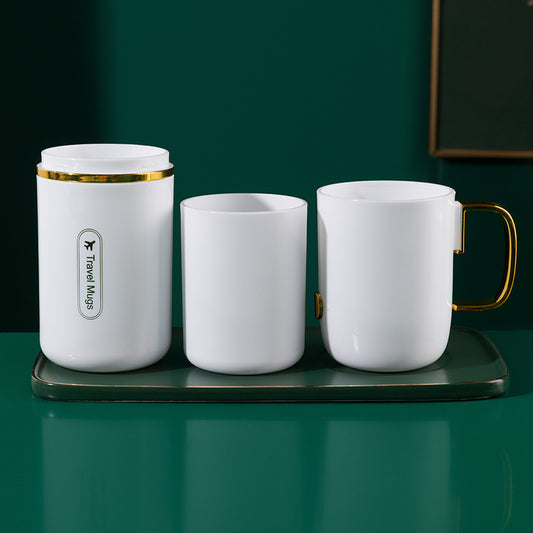 Portable Mouthwash Cup & Toothbrush Box Set for Travel