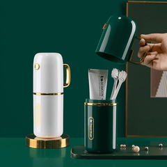 Portable Mouthwash Cup & Toothbrush Box Set for Travel