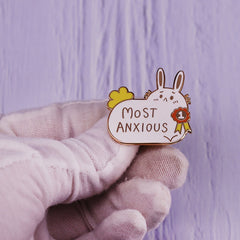 Anxiety Rabbit Brooch For Men - Mental Health Awareness Pin
