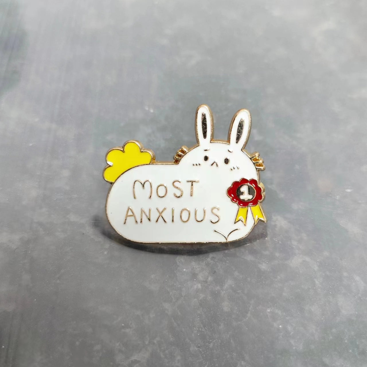 Anxiety Rabbit Brooch For Men - Mental Health Awareness Pin