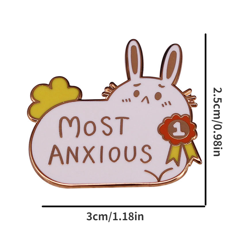 Anxiety Rabbit Brooch For Men - Mental Health Awareness Pin