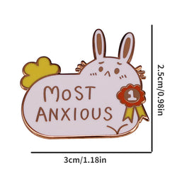 Anxiety Rabbit Brooch For Men - Mental Health Awareness Pin