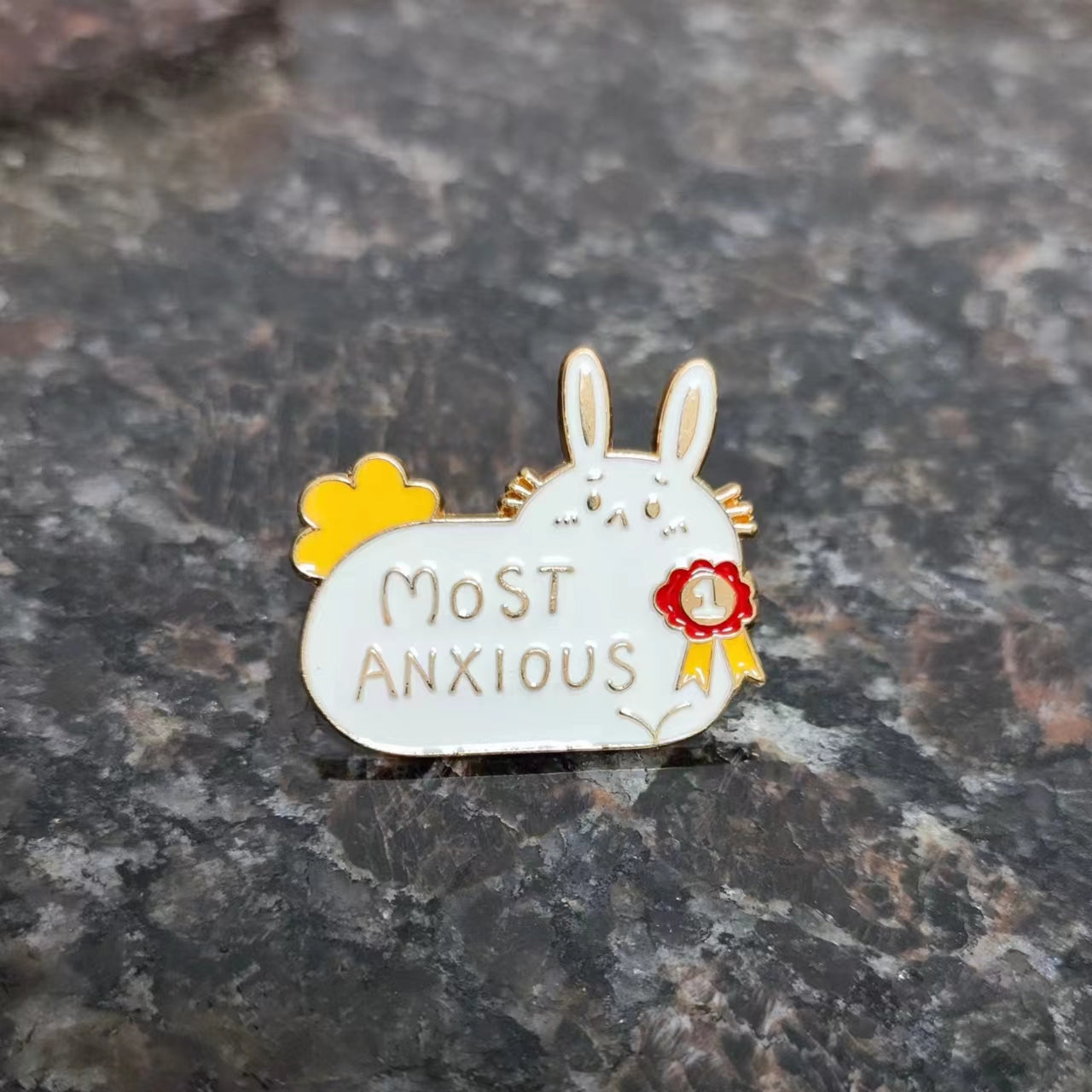 Anxiety Rabbit Brooch For Men - Mental Health Awareness Pin