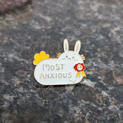 Anxiety Rabbit Brooch For Men - Mental Health Awareness Pin