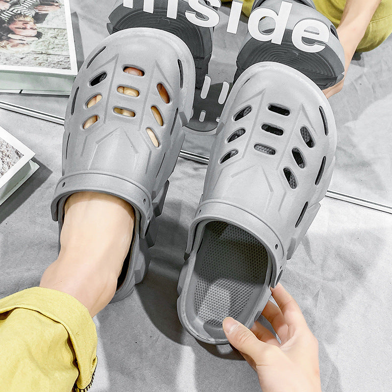 Men's Platform Clogs Hollow Out Garden Shoes