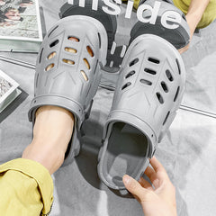 Men's Platform Clogs Hollow Out Garden Shoes