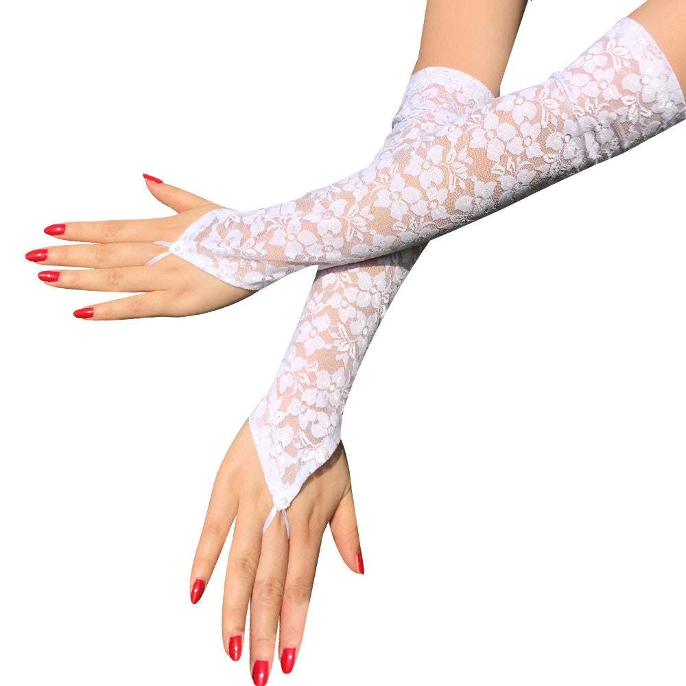 Women's Lace Fingerless Gloves Stretchy Wedding Prom Accessories