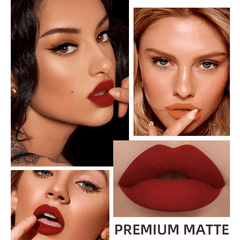Long Lasting Matte Liquid Lipstick with Velvet Finish - Nude Sexy Red Tint