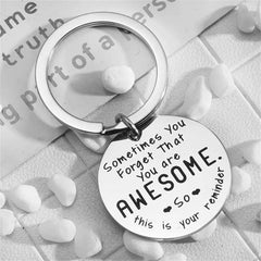 Inspirational Stainless Steel Keychain Accessory Couple Pendant