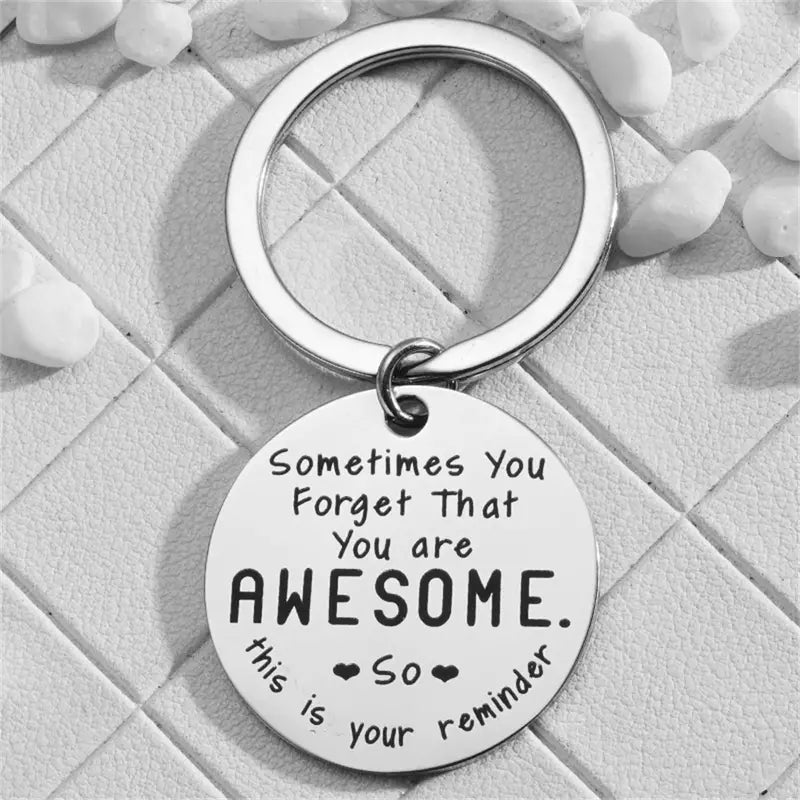 Inspirational Stainless Steel Keychain Accessory Couple Pendant