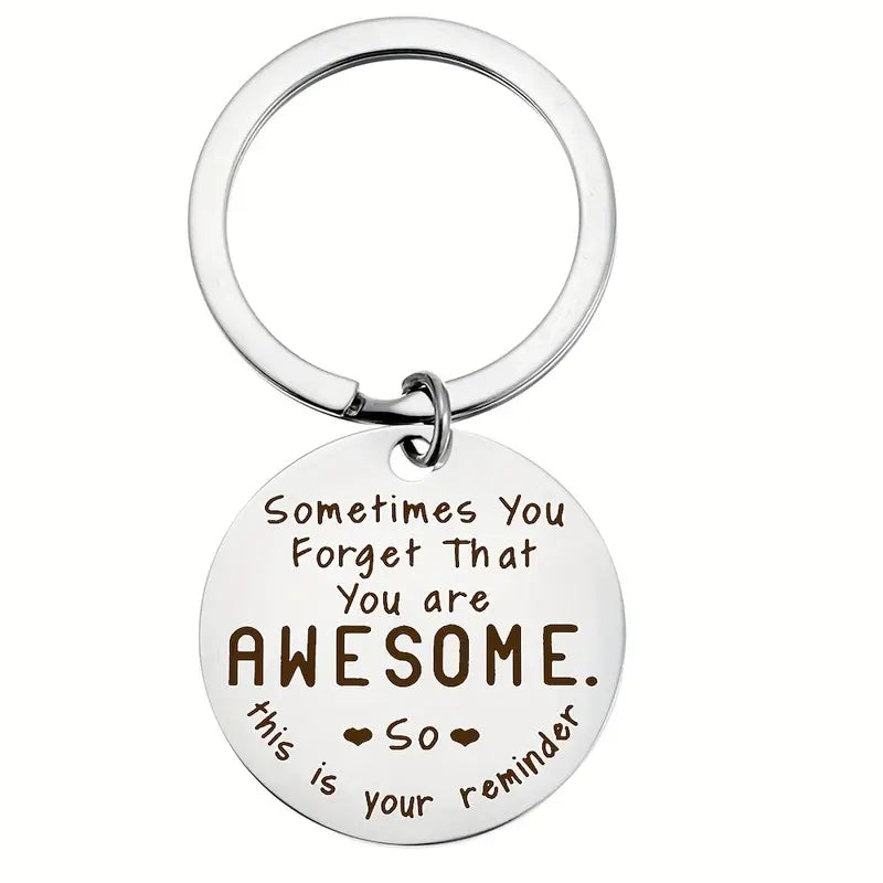 Inspirational Stainless Steel Keychain Accessory Couple Pendant