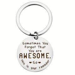 Inspirational Stainless Steel Keychain Accessory Couple Pendant