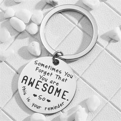 Inspirational Stainless Steel Keychain Accessory Couple Pendant