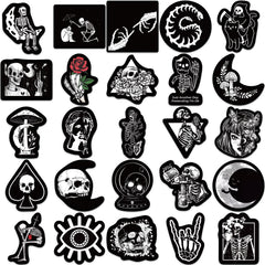 30pcs Dark Gothic Punk Skull Stickers for Laptops Phones Helmets