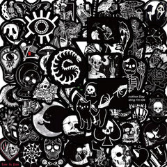 30pcs Dark Gothic Punk Skull Stickers for Laptops Phones Helmets