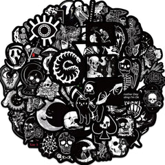 30pcs Dark Gothic Punk Skull Stickers for Laptops Phones Helmets