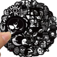 30pcs Dark Gothic Punk Skull Stickers for Laptops Phones Helmets