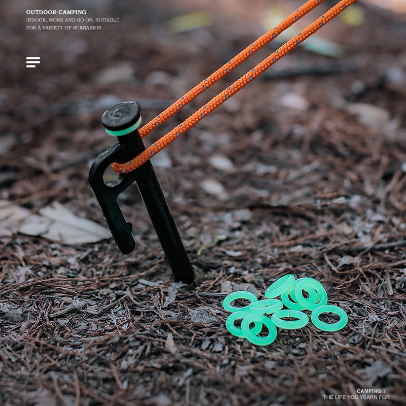 10pcs Glow in the Dark Tent Stakes - Nighttime Safety Camping Gear