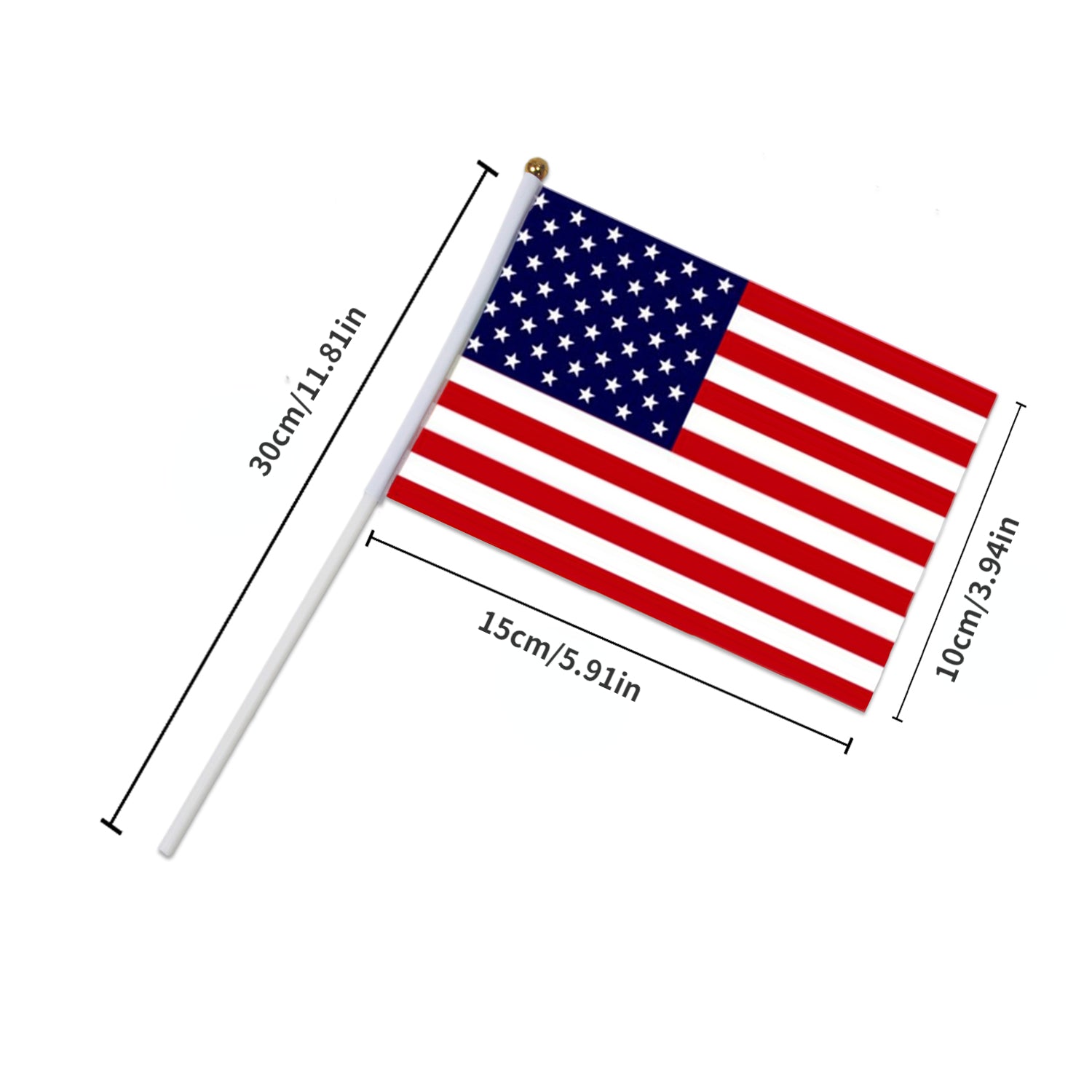 Side Stick Flags 76 Cm Pole Hand Held Flags
