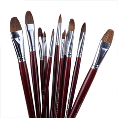 6pcs Weasel Hair Painting Brush Set Long Birch Rod Acrylic Drawing Art Supplies