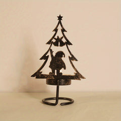 Christmas Candlestick Wrought Iron Desk Ornament