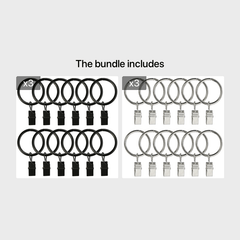 12pcs Metal Curtain Rings With Clip Decorative Curtain Ring