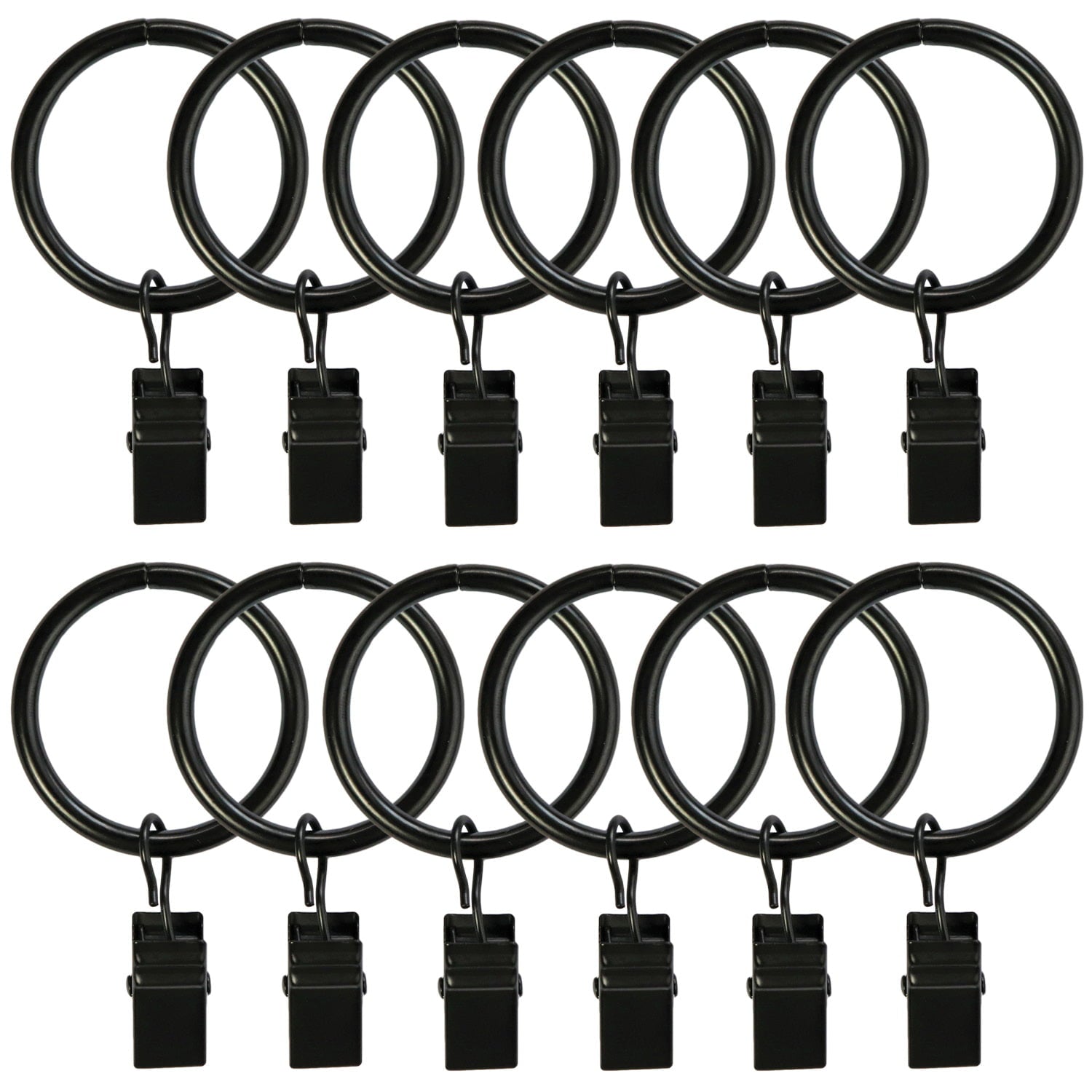 12pcs Metal Curtain Rings With Clip Decorative Curtain Ring