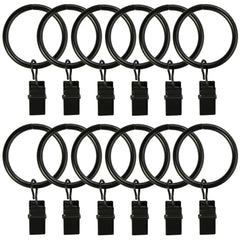 12pcs Metal Curtain Rings With Clip Decorative Curtain Ring