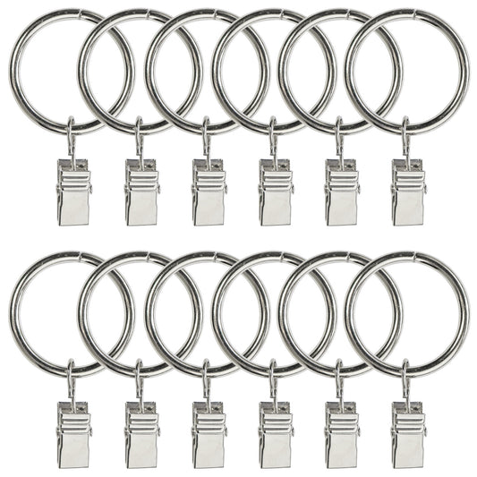 12pcs Metal Curtain Rings With Clip Decorative Curtain Ring