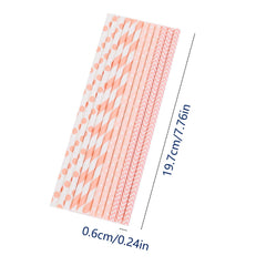 50pcs Pink Paper Straws Disposable Drinking Straws for Party Events