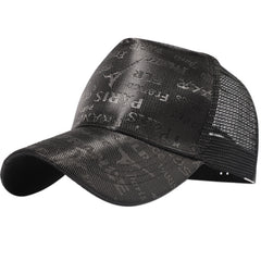 Mesh Letter Iron Tower Print Baseball Cap