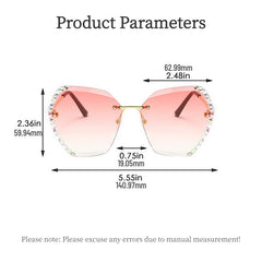 Rimless Rhinestone Gradient Sunglasses UV400