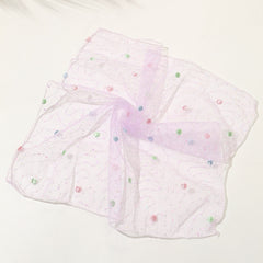 Purple Mesh Lace Bandana Square Scarf Women Hair Accessories