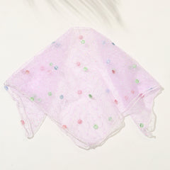 Purple Mesh Lace Bandana Square Scarf Women Hair Accessories