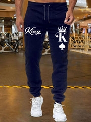 Men's Crown Print Drawstring Sweatpants