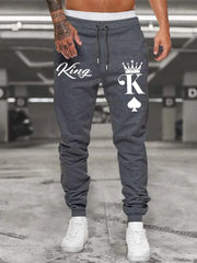 Men's Crown Print Drawstring Sweatpants