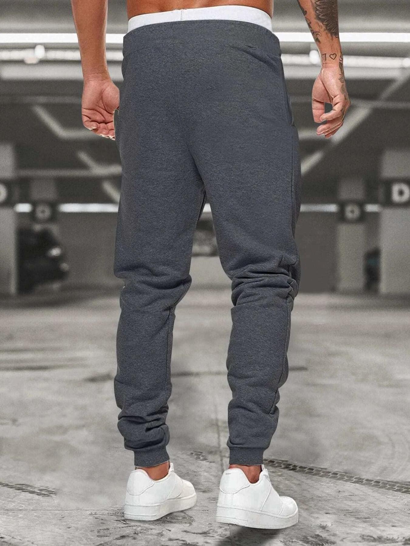 Men's Crown Print Drawstring Sweatpants