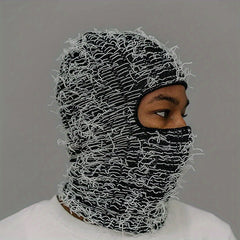 Distressed Ski Mask Knitted Beanies Hats Full Face Covered Mask Ski Hats