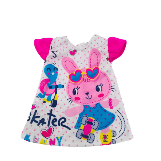 30 48 Cm Baby Doll Clothes Rabbit Pattern Dress Fits 25 4 30 48 Cm Alive Dolls