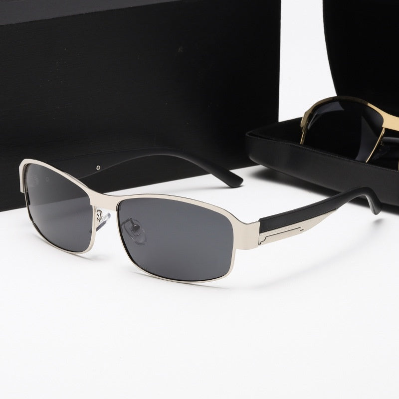 Metal Small Box Men's Sunglasses Polarized Lenses UV Protection UV400
