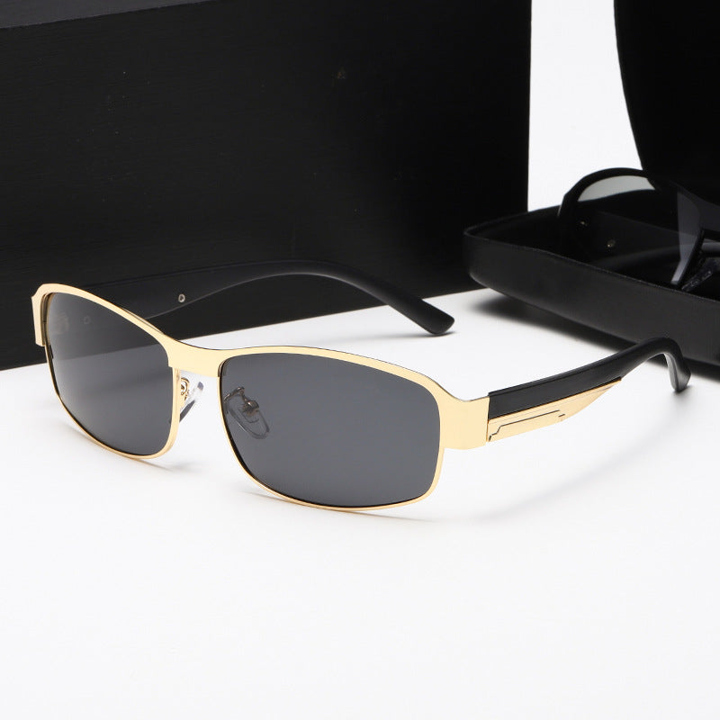 Metal Small Box Men's Sunglasses Polarized Lenses UV Protection UV400