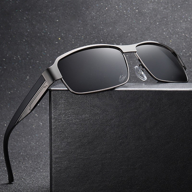 Metal Small Box Men's Sunglasses Polarized Lenses UV Protection UV400