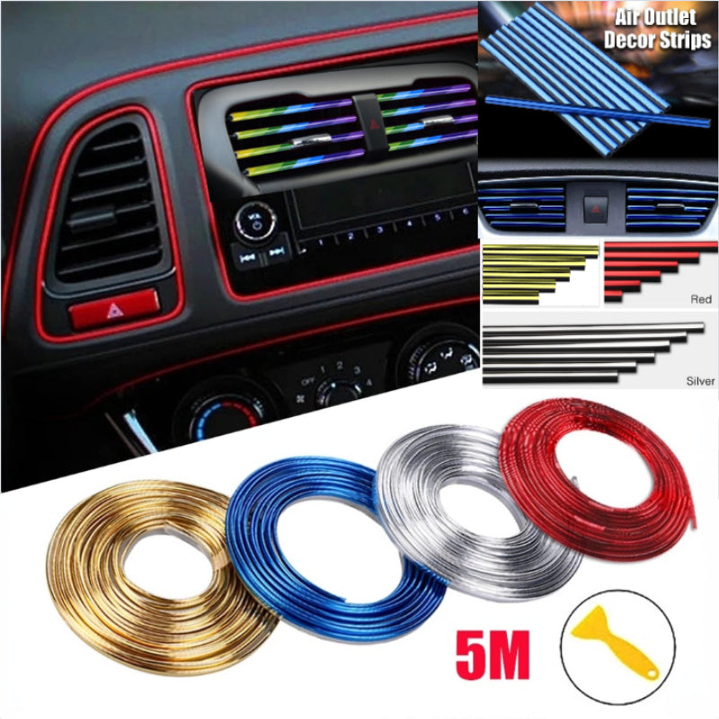 2pcs 16ft Car Moulding Decoration Flexible Strips Trim Interior Automotive
